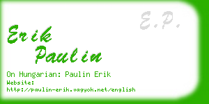 erik paulin business card